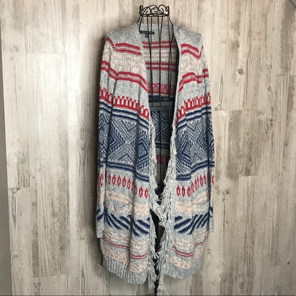American Eagle Outfitters Sweaters - American Eagle Boho Fringe Aztec Duster Medium